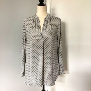 ANN TAYLOR LOFT SMALL CHIFON POLY BLOUSE TUNIC CAREER BUSINESS